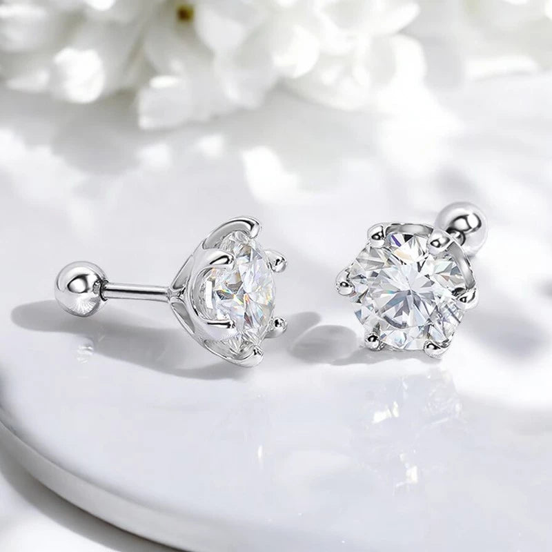 D Color 8mm Moissanite Stud Earrings - Ornalux