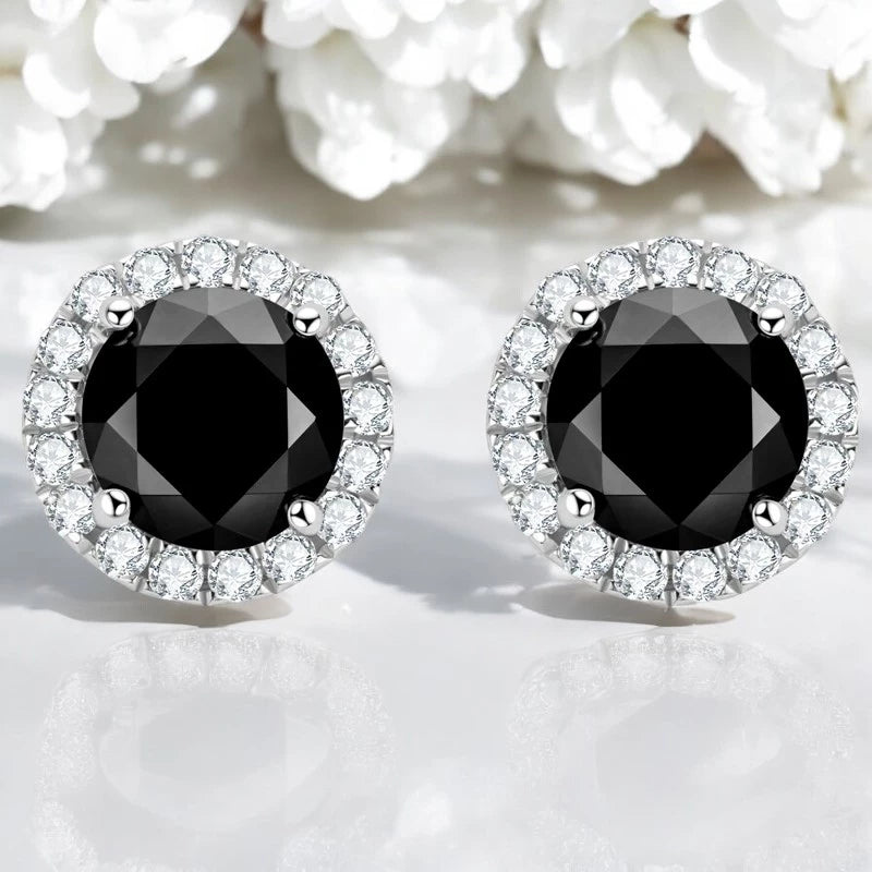 Luxury Black Moissanite Stud Earrings - Ornalux