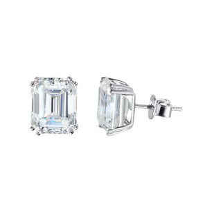 Emerald/Radiant Cut Moissanite Stud Earrings - Ornalux