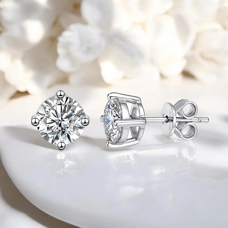 0.1-3CT Moissanite Stud Earrings - Ornalux