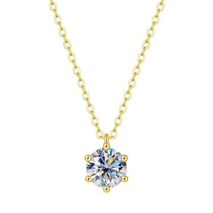 2CT Real Moissanite Pendant Necklace 6 Prong - Ornalux