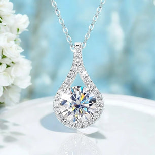 Real Moissanite Water Drop Necklace - Sparkling Birthday Gift - Ornalux