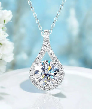 Real Moissanite Water Drop Necklace - Sparkling Gift - Ornalux