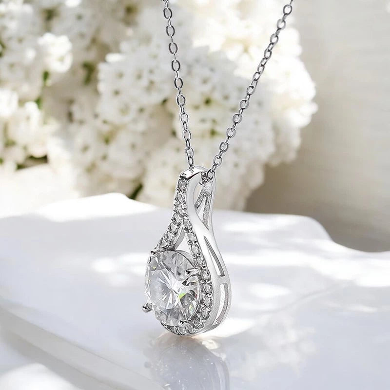 Real Moissanite Water Drop Necklace - Sparkling Birthday Gift - Ornalux