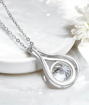 Real Moissanite Water Drop Necklace - Sparkling Gift - Ornalux
