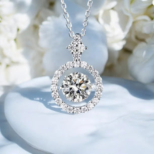 1CT Moissanite Pendant Necklace S925 Sterling Silver - Ornalux