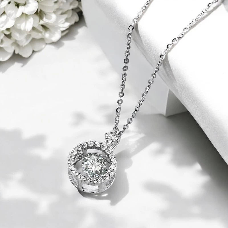 1CT Moissanite Pendant Necklace S925 Sterling Silver - Ornalux