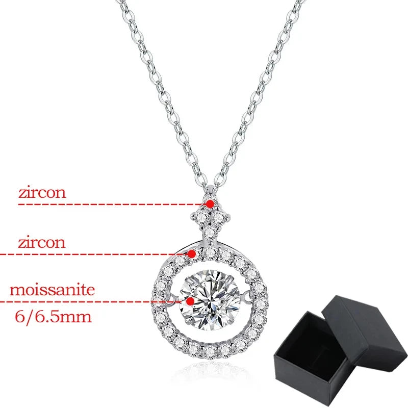 1CT Moissanite Pendant Necklace S925 Sterling Silver - Ornalux