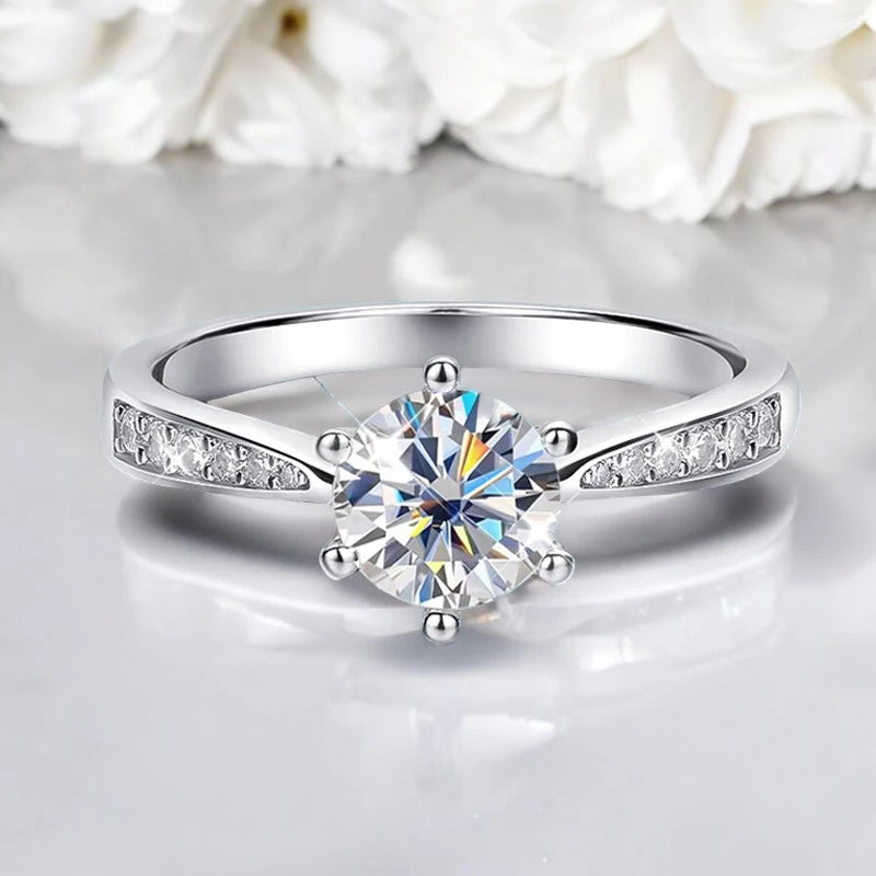 2CT Real Moissanite Diamond Solitaire Engagement Ring - Ornalux