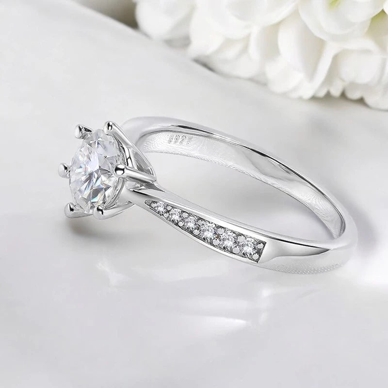 2CT Real Moissanite Diamond Solitaire Engagement Ring - Ornalux