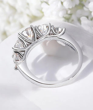 Sparkling 3.6CT Moissanite Ring 5-Stone Wedding Band - Ornalux