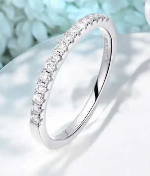 Moissanite Ring Wedding Band 925 Silver 18k Plating - Ornalux