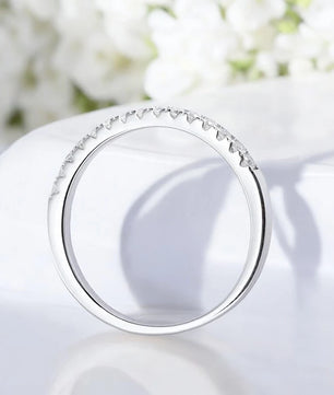 Moissanite Ring Wedding Band 925 Silver 18k Plating - Ornalux