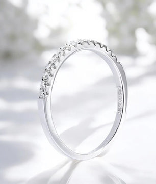 Moissanite Ring Wedding Band 925 Silver 18k Plating - Ornalux