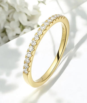 Moissanite Ring Wedding Band 925 Silver 18k Plating - Ornalux
