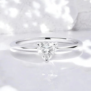 White Gold Heart Cut Moissanite Ring - Ornalux