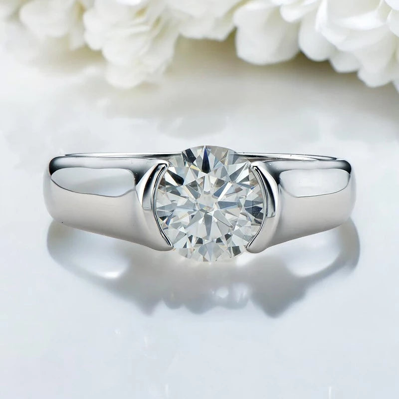 2Ct Moissanite Diamond Solitaire Ring - Ornalux