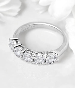 1.5CT Moissanite Diamond Wedding Band Ring - 5 stones - Ornalux