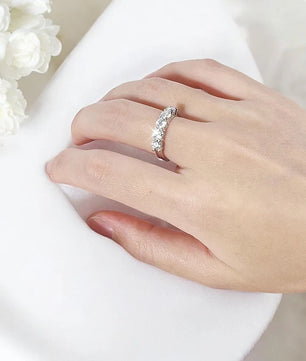 1.5CT Moissanite Diamond Wedding Band Ring - 5 stones - Ornalux
