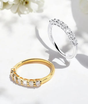 Moissanite Ring 7 Stones Matching Wedding Diamonds - Ornalux