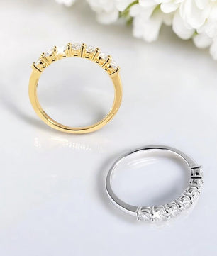 Moissanite Ring 7 Stones Matching Wedding Diamonds - Ornalux