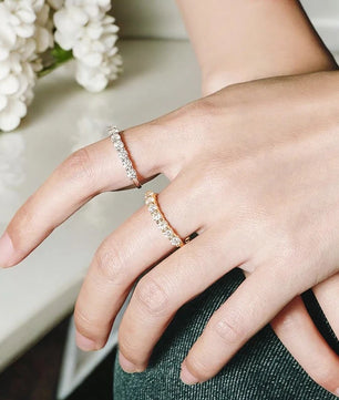 Moissanite Ring 7 Stones Matching Wedding Diamonds - Ornalux