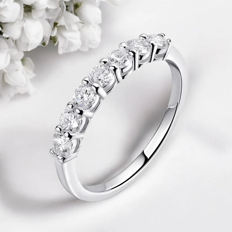 Moissanite Ring 7 Stones Matching Wedding Diamonds - Ornalux