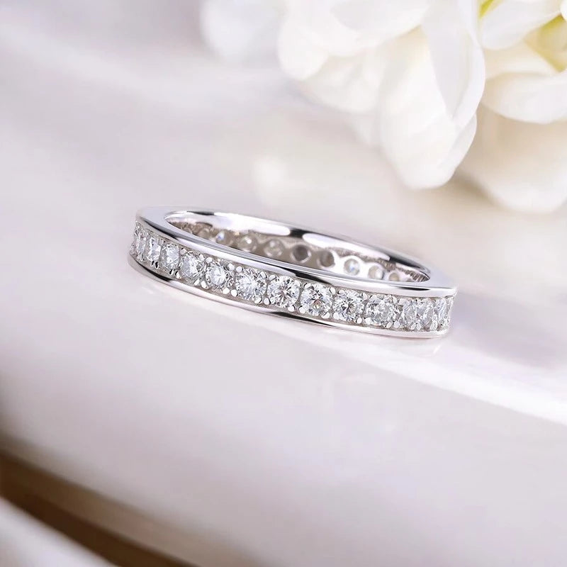 Luxury 2mm Moissanite Eternity Band Ring - Ornalux