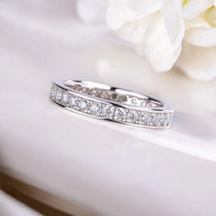 Luxury 2mm Moissanite Eternity Band Ring - Ornalux