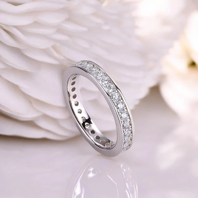 Luxury 2mm Moissanite Eternity Band Ring - Ornalux