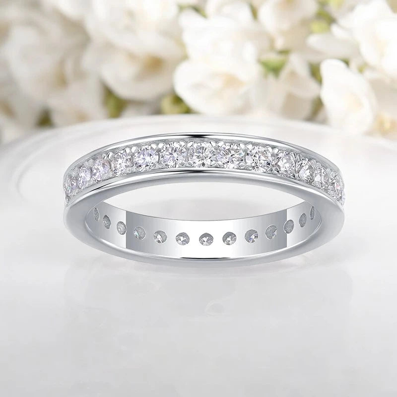 Luxury 2mm Moissanite Eternity Band Ring - Ornalux