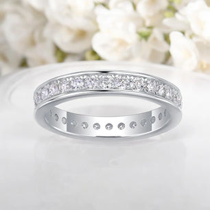 Luxury 2mm Moissanite Eternity Band Ring - Ornalux