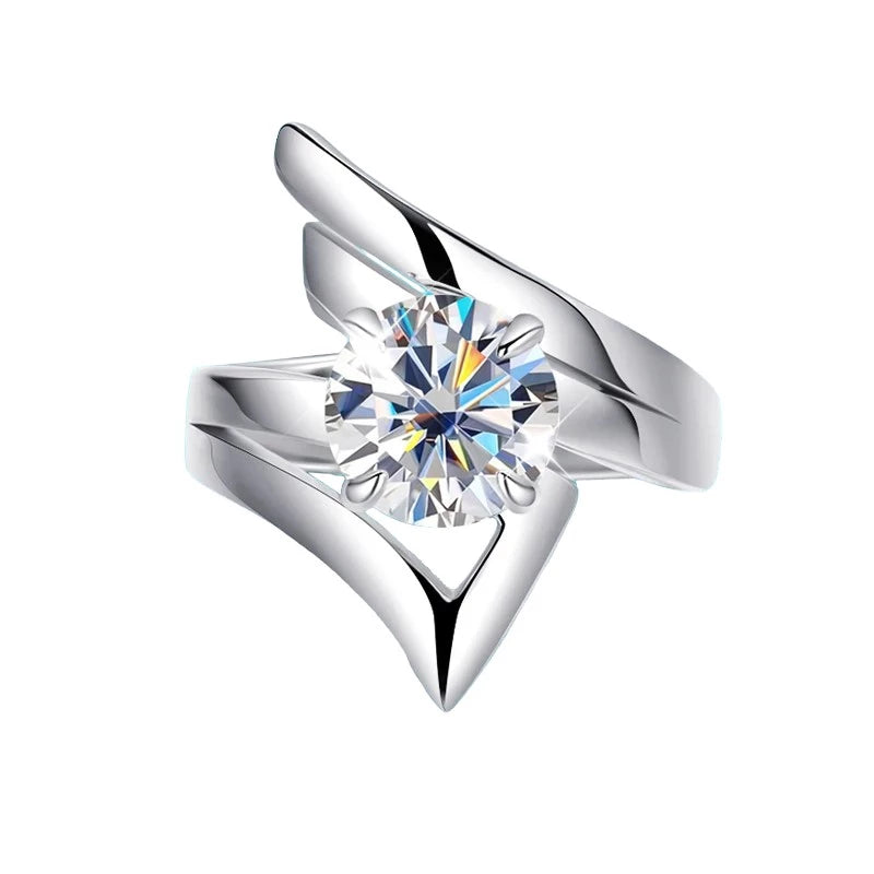 2CT D VVS1 Moissanite Adjustable Ring - Ornalux