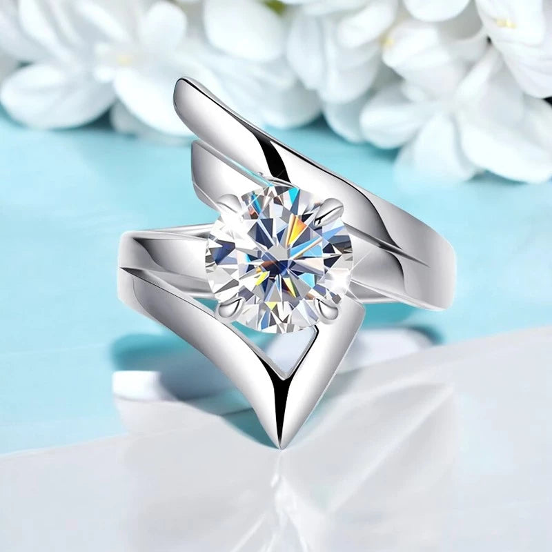 2CT D VVS1 Moissanite Adjustable Ring - Ornalux