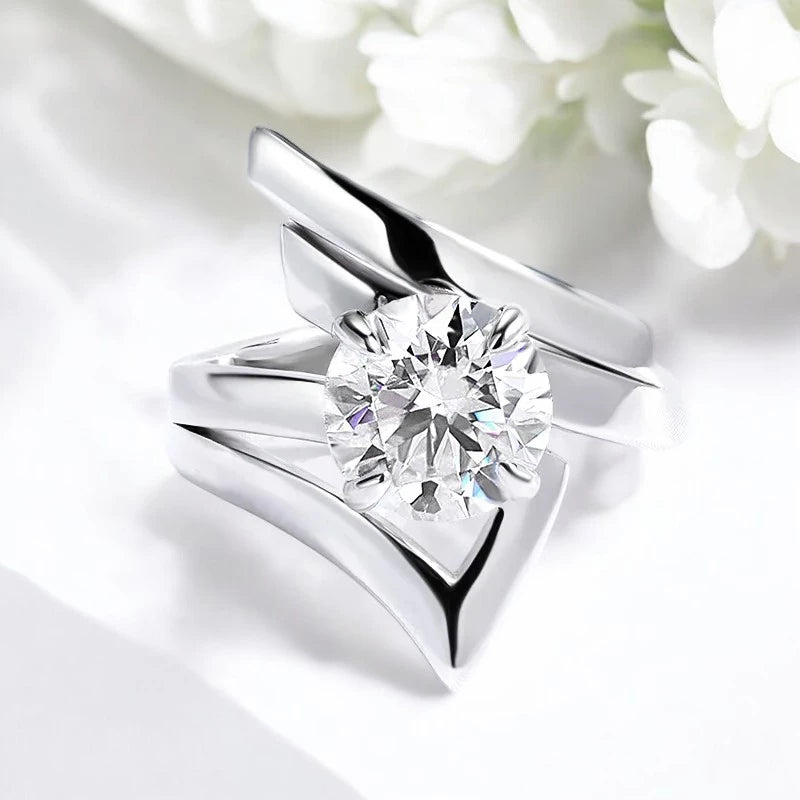 2CT D VVS1 Moissanite Adjustable Ring - Ornalux