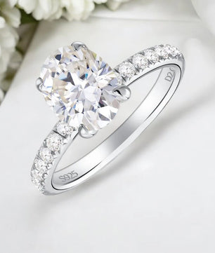 2.4Cttw Oval Cut Moissanite Wedding Ring - Ornalux