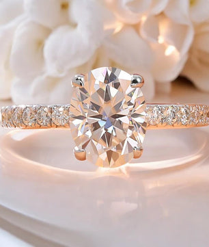 2.4Cttw Oval Cut Moissanite Wedding Ring - Ornalux