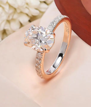 2.4Cttw Oval Cut Moissanite Wedding Ring - Ornalux