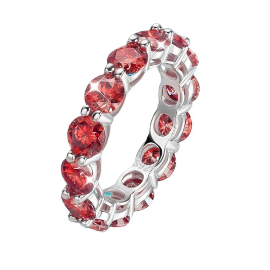 7CTTW Red Moissanite Eternity Ring S925 (8 Colors) - Ornalux