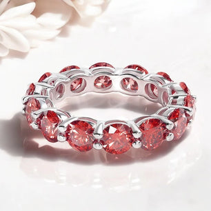 7CTTW Red Moissanite Eternity Ring S925 (8 Colors) - Ornalux