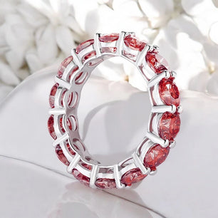 7CTTW Red Moissanite Eternity Ring S925 (8 Colors) - Ornalux