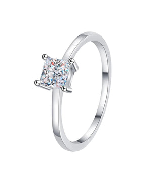 Princess Cut Moissanite Solitaire Ring - 4.5mm - Ornalux