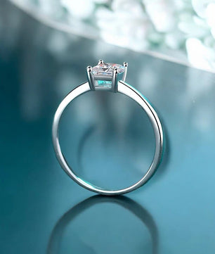 Princess Cut Moissanite Solitaire Ring - 4.5mm - Ornalux