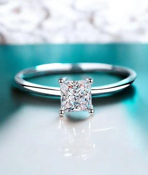 Princess Cut Moissanite Solitaire Ring - 4.5mm - Ornalux