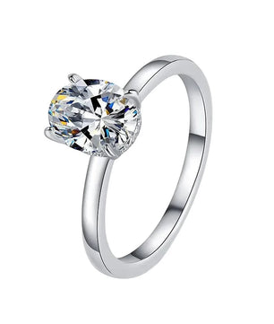 2Ct Luxury White Gold Oval Moissanite Wedding Ring Set - Ornalux