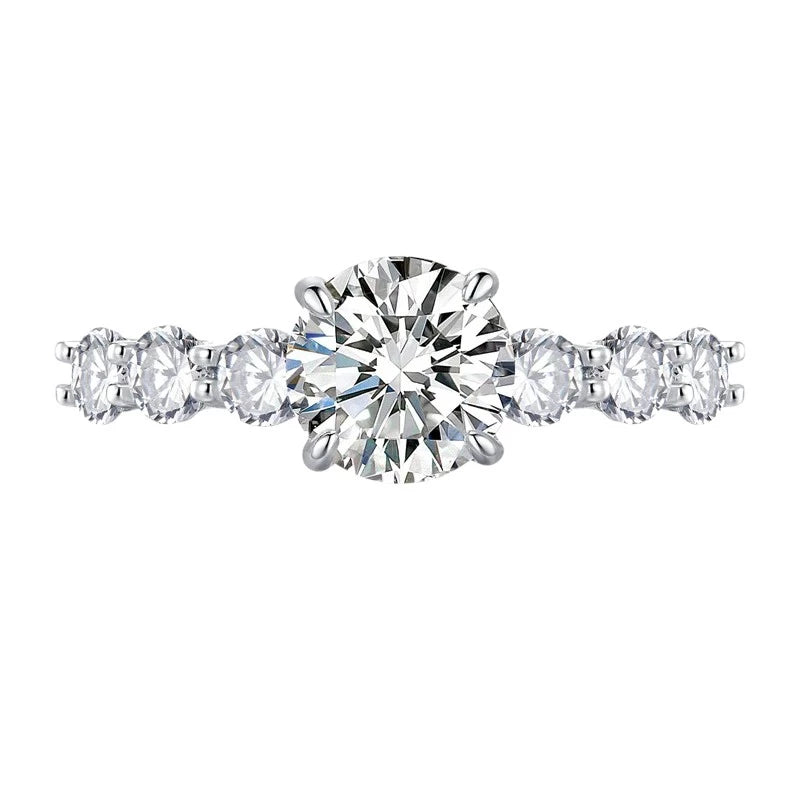 Certified 3.2CTTW Moissanite Engagement Ring - Ornalux