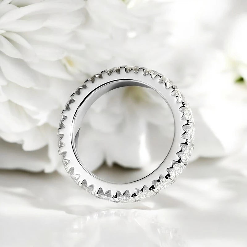 3mm All Moissanite Ring Full Eternity Band - Ornalux