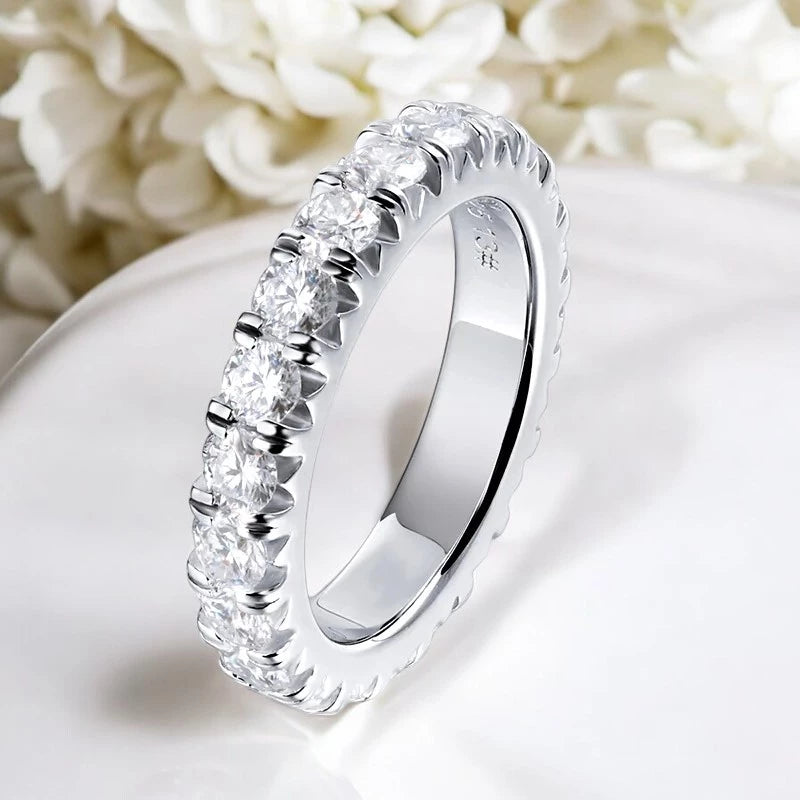 3mm All Moissanite Ring Full Eternity Band - Ornalux