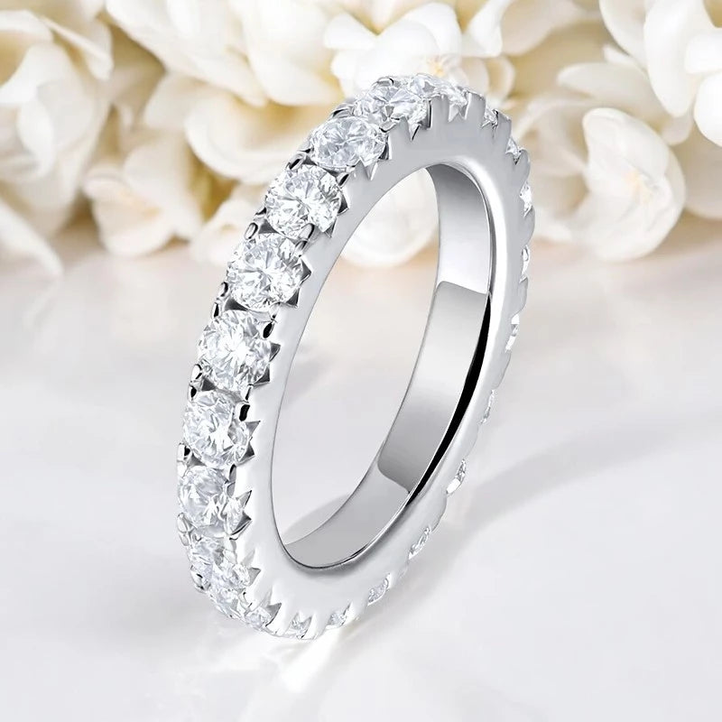 3mm All Moissanite Ring Full Eternity Band - Ornalux