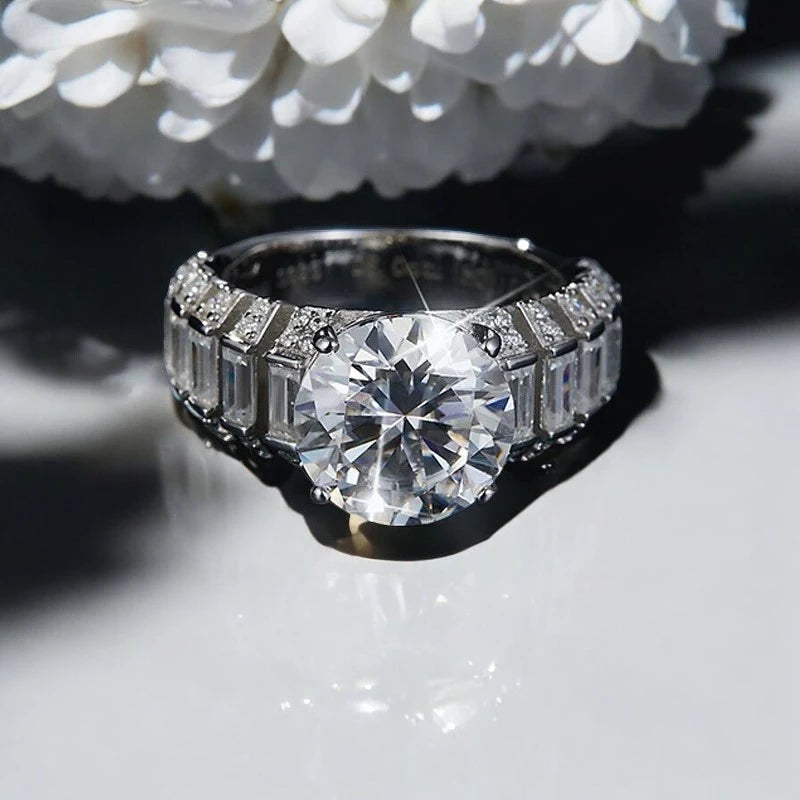 Sparkling Moissanite Engagement Ring 6.9cttw - Ornalux